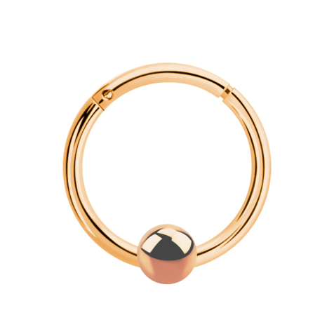 Micro anneau segment pliable or rose avec boule