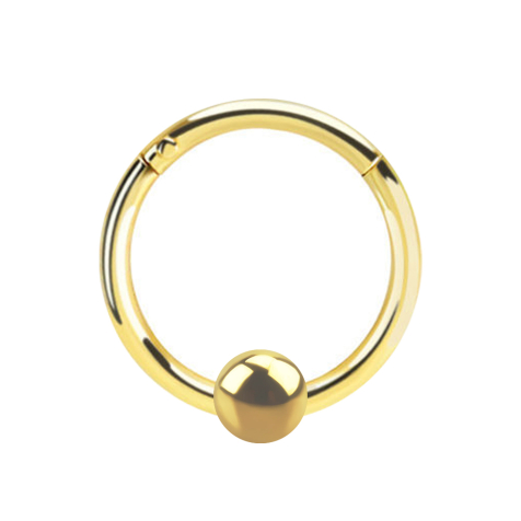 Micro segment ring hinged gold-plated with ball