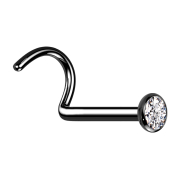 Clou doreille courbé noir avec demi-sphère...