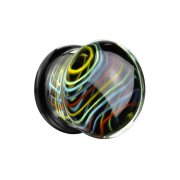 Flared Plug farbiger Strudel aus Glas mit O-Ring