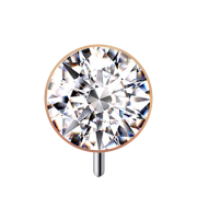 Demi-sphère sans filetage, face avant en or rose...