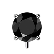 Threadless argento spesso frontale con cristallo...