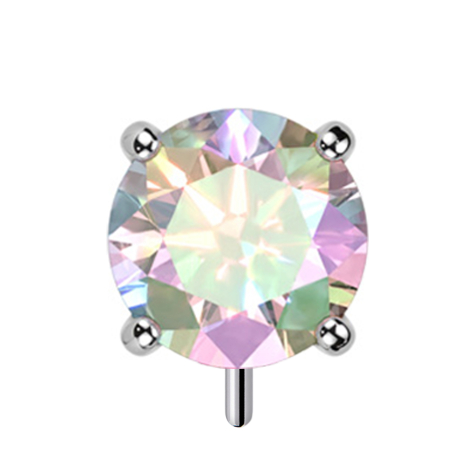 Threadless silber dick front mit Kristall multicolor gefasst