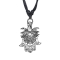Necklace black pendant silver tree of life