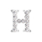 Threadless silver with crystals silver letter H