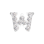 Threadless argento con cristalli argento lettera W