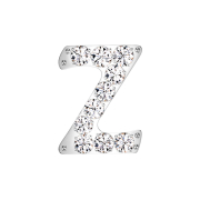 Threadless argento con cristalli argento Lettera Z