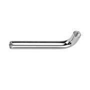 L-shaped curved barbell bar, silver, with internal thread