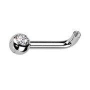 L-Shaped Curved Barbell, Silver, with Internal Thread and...