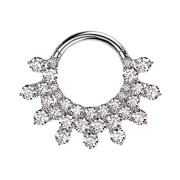 Micro Segmentring klappbar silber Sonne Kristalle silber