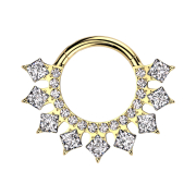 Micro segment ring, foldable, gold-plated, round and...