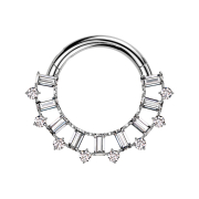 Micro segment ring, foldable, silver, rectangular and...