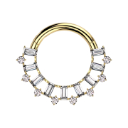 Micro segment ring, foldable, gold-plated, rectangular...