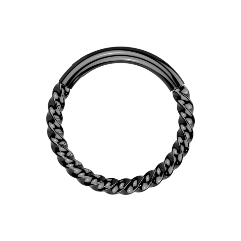 Micro anneau segmenté pliable tressé noir