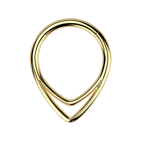 Anello micro segmentato pieghevole placcato oro due angoli