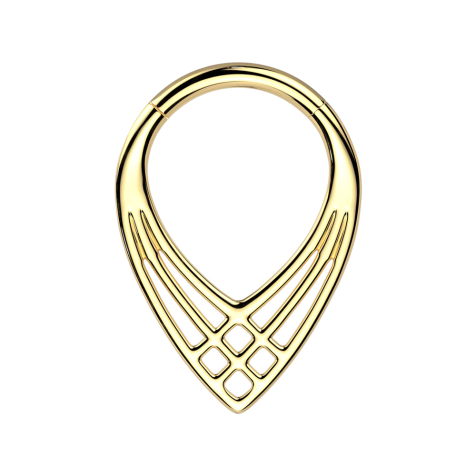 Anello micro segmentato pieghevole placcato oro con tre angoli incrociati