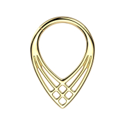 Anello micro segmentato pieghevole placcato oro con tre...