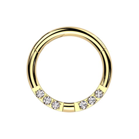 Micro Segmentring klappbar vergoldet front Kristalle silber getrennt