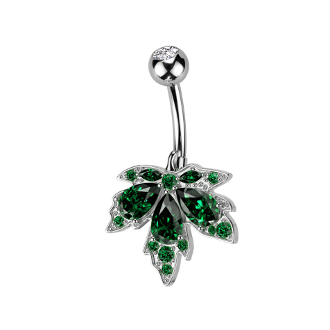 Banana silver with ball silver crystal silver and flower crystals silver and silver