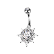 Banana argento con sfera argento cristallo argento e...