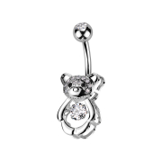 Banane argentée avec boule argentée cristal...