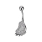 Banana silver with ball silver crystal silver and flower crystals silver and silver