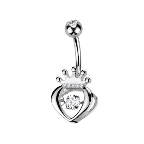 Banana argento con sfera argento cristallo argento e cristalli fiore argento e argento