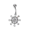 Banana argento con sfera argento cristallo argento e cristalli fiore argento e argento