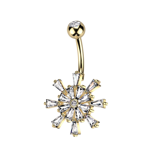 Banana argento con sfera argento cristallo argento e cristalli fiore argento e argento