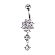 Banane argentée avec deux boules cristal argent...