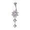 Banana silver with two balls crystal silver pendant bar pointed three crystals