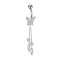 Banana silver with two balls crystal silver pendant bar pointed three crystals