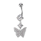 Banana in argento con due sfere di cristallo ciondolo in argento bar a punta tre cristalli
