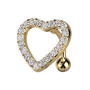 Cuore dargento a banana con cristalli dargento