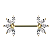 Barbell sans filetage plaqué or avec deux...