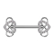 Barbell silber mit zwei Herz silber Kristalle silber und Unendlichkeit