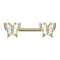 Barbell argent feuille cristaux argent