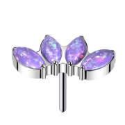 Threadless silber vier Opale violett
