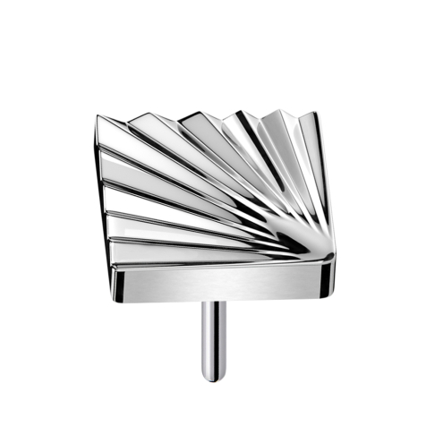 Threadless diamond-cut disc, square, silver