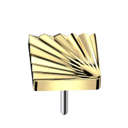 Threadless Diamantschliff Scheibe Quadratisch vergoldet