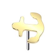 Threadless anchor, gold-plated