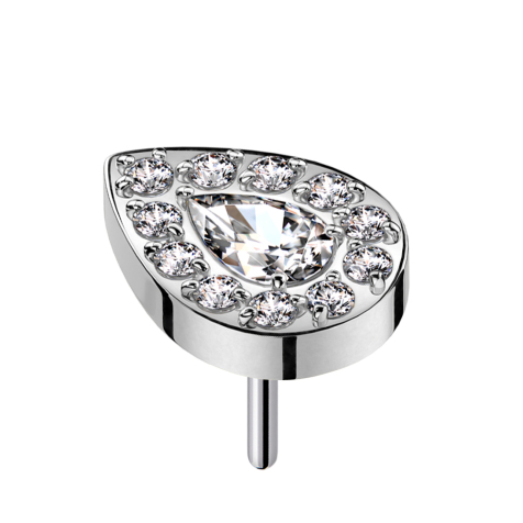 Threadless silber Kristalltropfen silber umrandende Kristalle silber