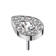 Threadless argent gouttes de cristal argent cristaux...