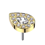 Threadless plaqué or gouttes de cristal argent...