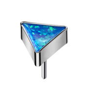 Threadless triangolo argento opale blu