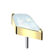 Threadless Diamant vergoldet mit Opal weiss