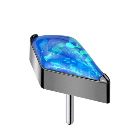 Diamant noir sans filetage avec opale bleue