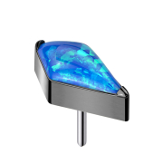 Threadless Diamante nero con opale blu