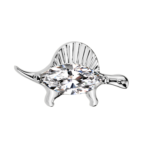 Dinosaure argenté sans filetage Cristal argenté