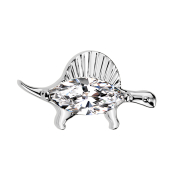 Dinosaure argenté sans filetage Cristal...